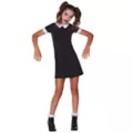 Kids Black and White Peter Pan Collar Dress at Spirit Halloween