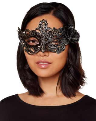 Silver Steampunk Eye Half Mask 