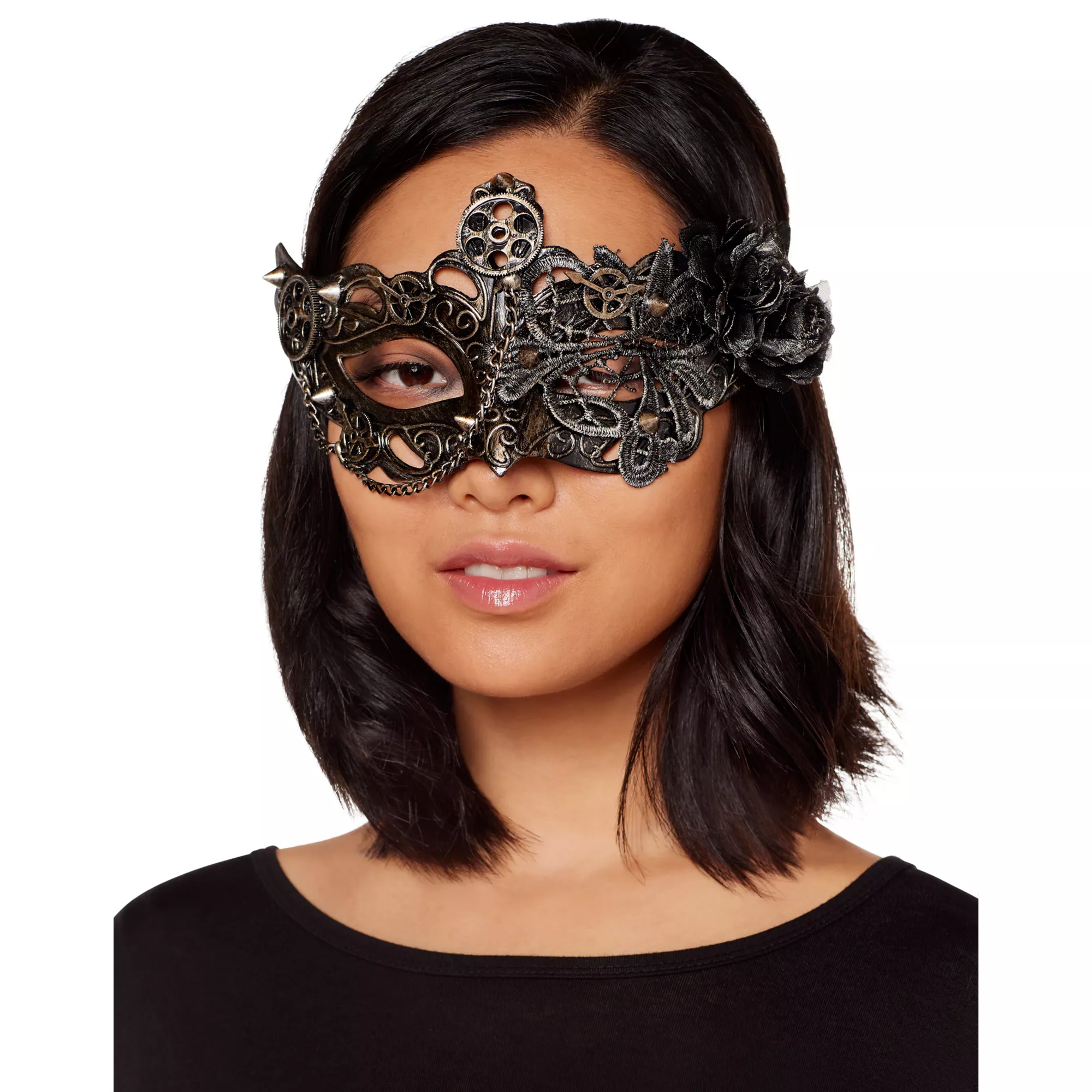 Silver Steampunk Eye Half Mask at Spirit Halloween