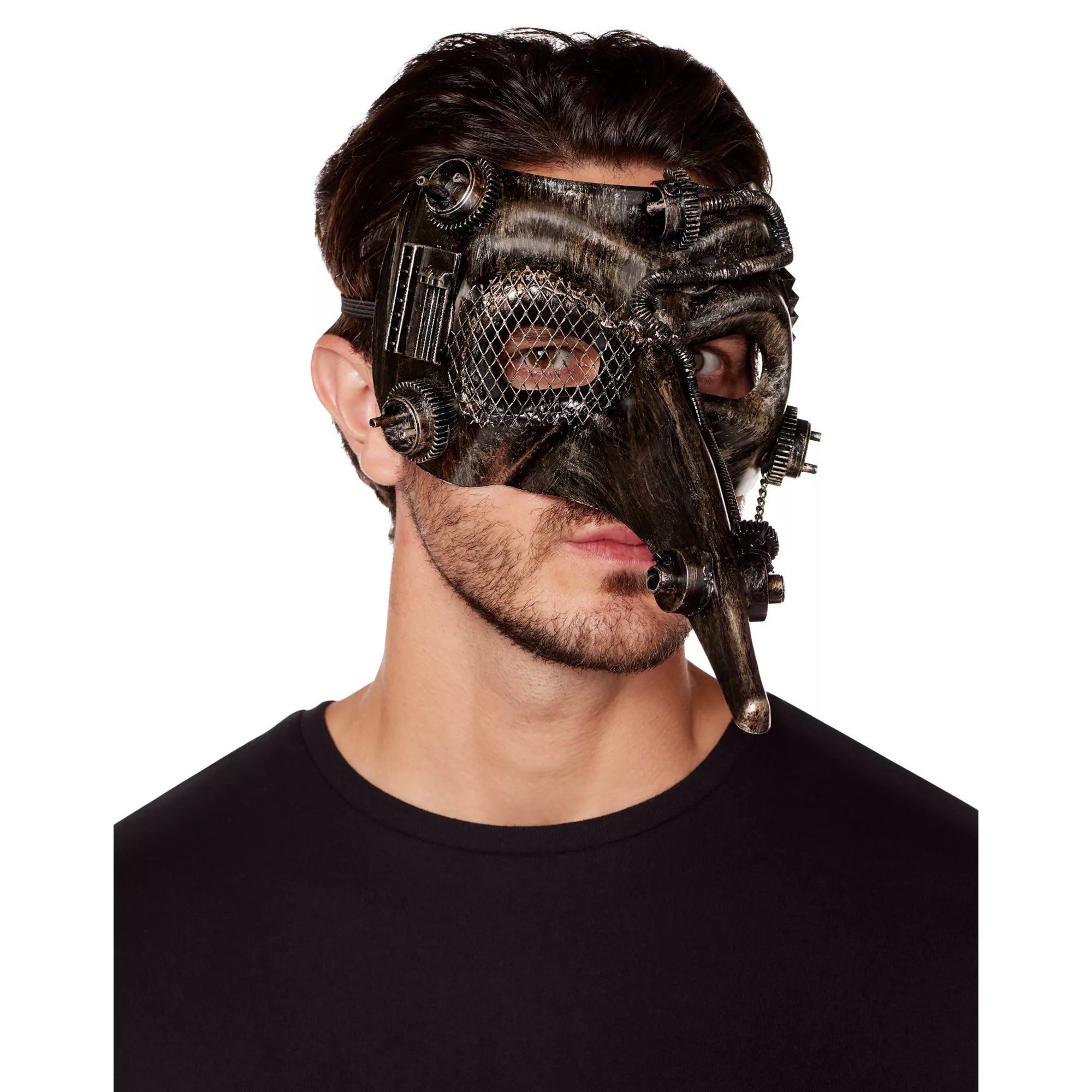 Silver Steampunk Plague Doctor Half Mask at Spirit Halloween