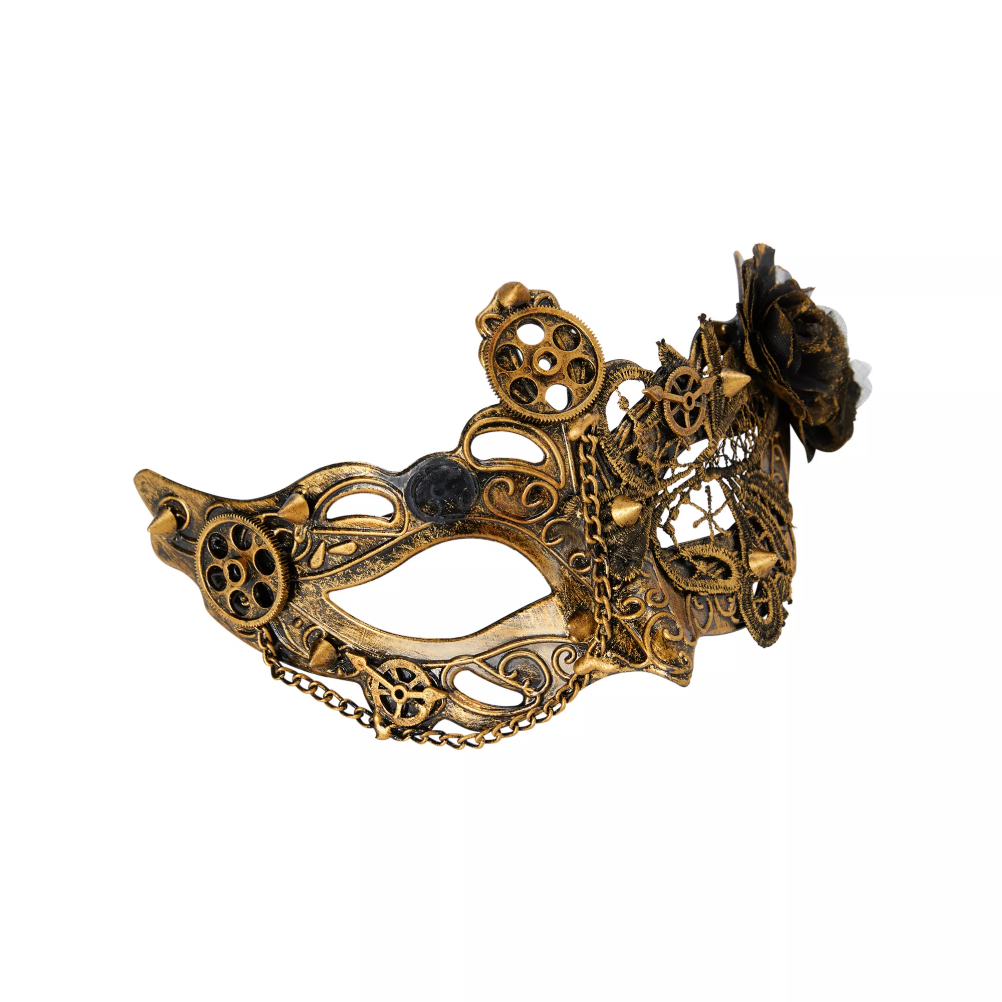 Gold Rose Steampunk Eye Half Mask at Spirit Halloween