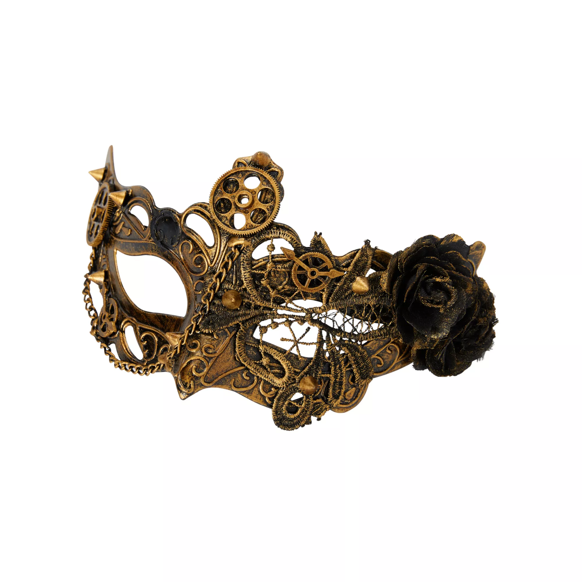 Gold Rose Steampunk Eye Half Mask at Spirit Halloween