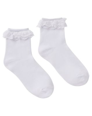 01412451 - White Lace Top Ankle Socks