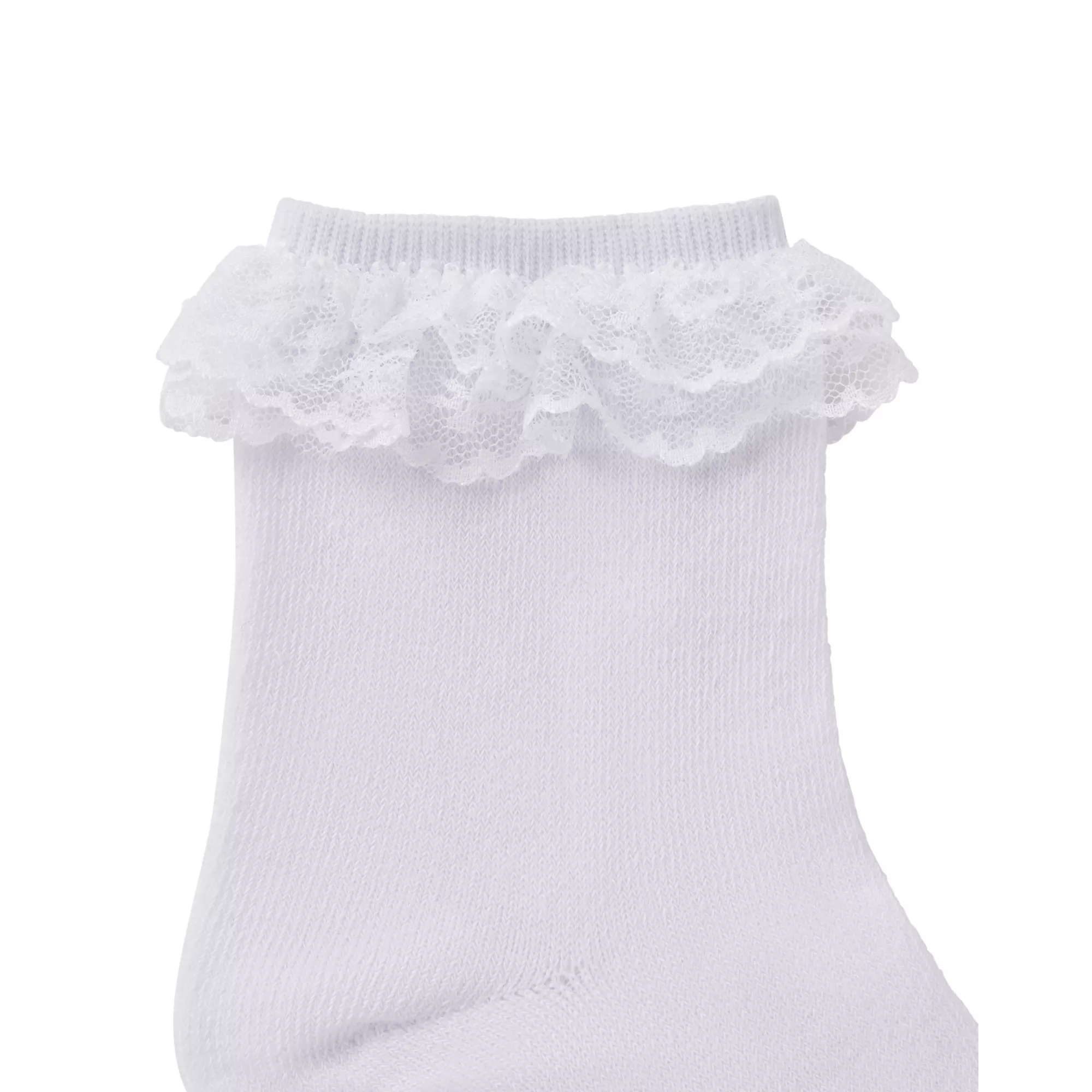 White Lace Top Ankle Socks at Spencer's