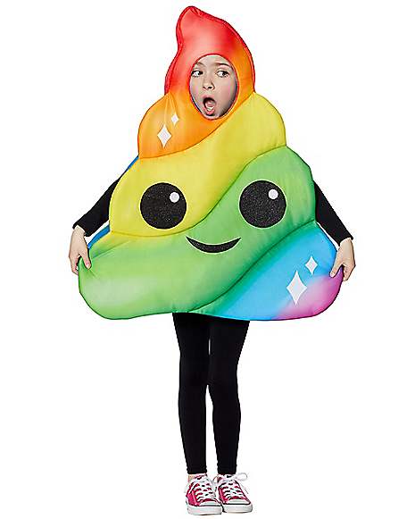 Kids Cute Poop Costumes Funny Carnival Party Poop Emoticon Cosplay Unisex Suits 