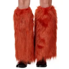 Orange Faux Fur Legwarmers at Spencer's