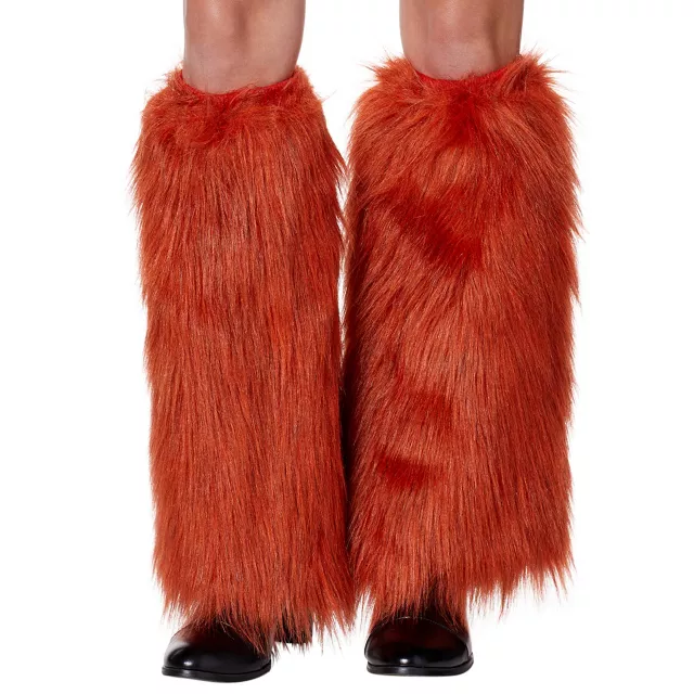Orange Faux Fur Legwarmers at Spencer's