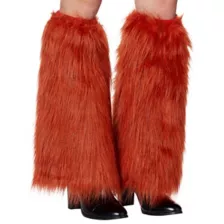 Orange Faux Fur Legwarmers at Spencer's