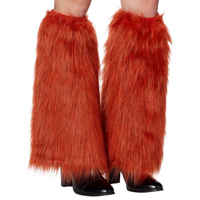 Orange Faux Fur Legwarmers at Spencer's