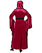 Burgundy Velvet Hooded Robe