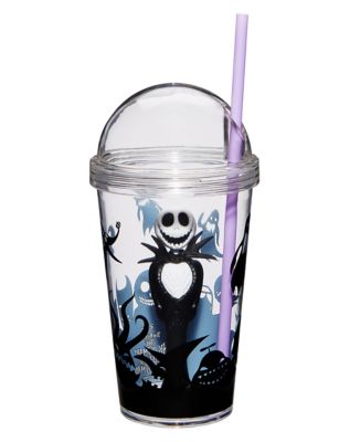 Stitch Halloween Glass Cup, Pumpkin Stitch Glass Cup, Blue Alien