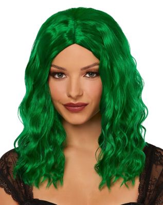 Green Wavy Curls Wig