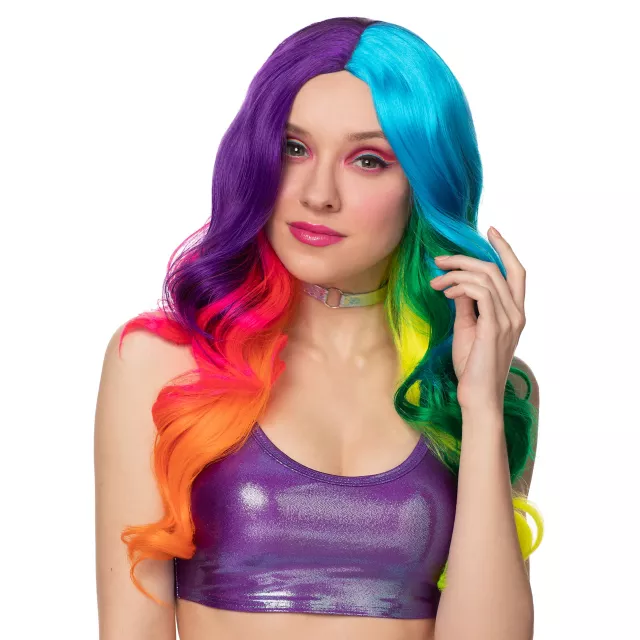 Neon Rainbow Curls Wig at Spirit Halloween