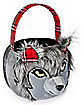 Faux Fur Plush Wolf Treat Bucket