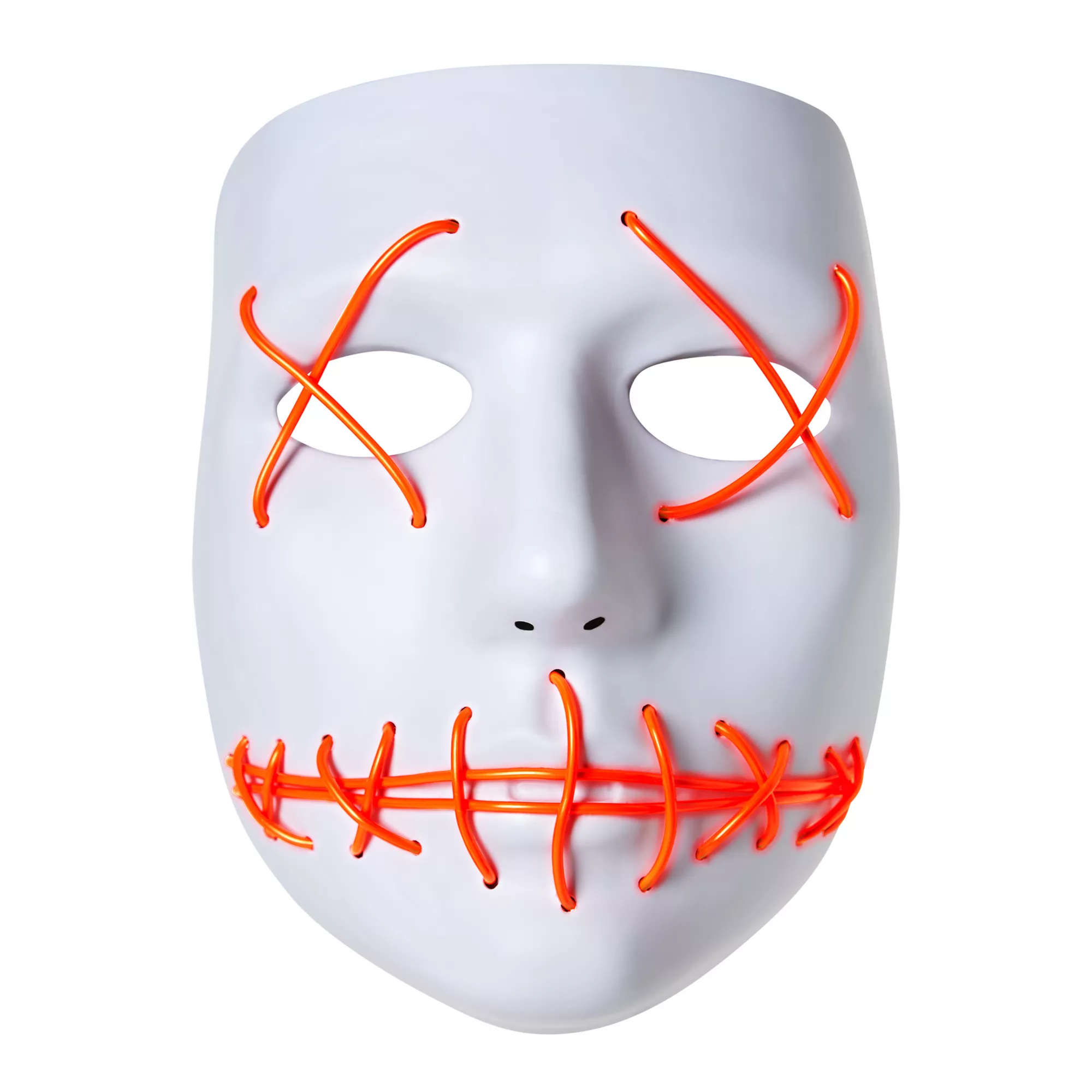 White and Red EL Wire Half Mask at Spencer's