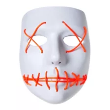White and Red EL Wire Half Mask at Spencer's