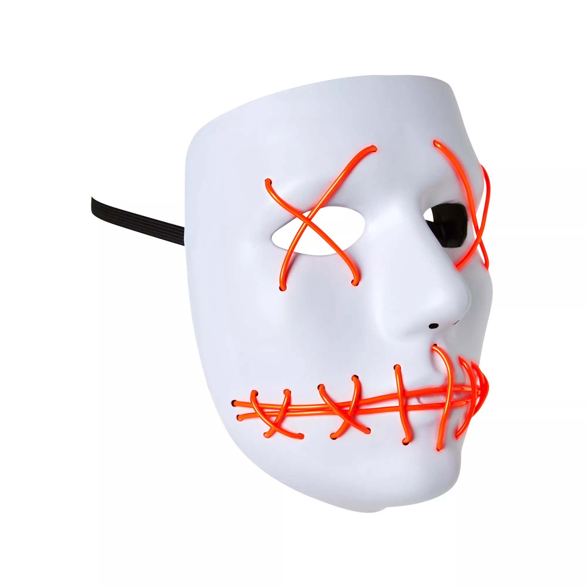 White and Red EL Wire Half Mask at Spencer's