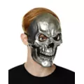 Silver Metallic Skull Half Mask at Spirit Halloween