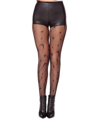 Stars Moons Fishnet Tights, Dolls Kill