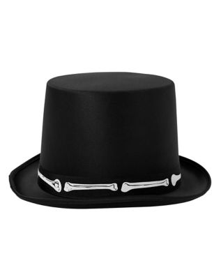 Black Skeleton Top Hat - Deluxe