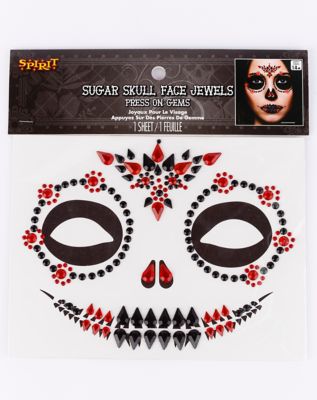 Sugar Skull Jewel Face Decal - Spirithalloween.com
