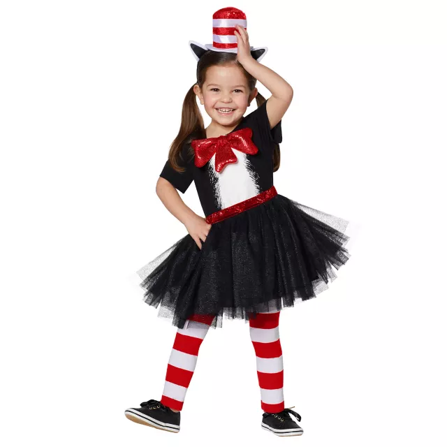 Toddler Cat In The Hat Dress Costume Dr. Seuss