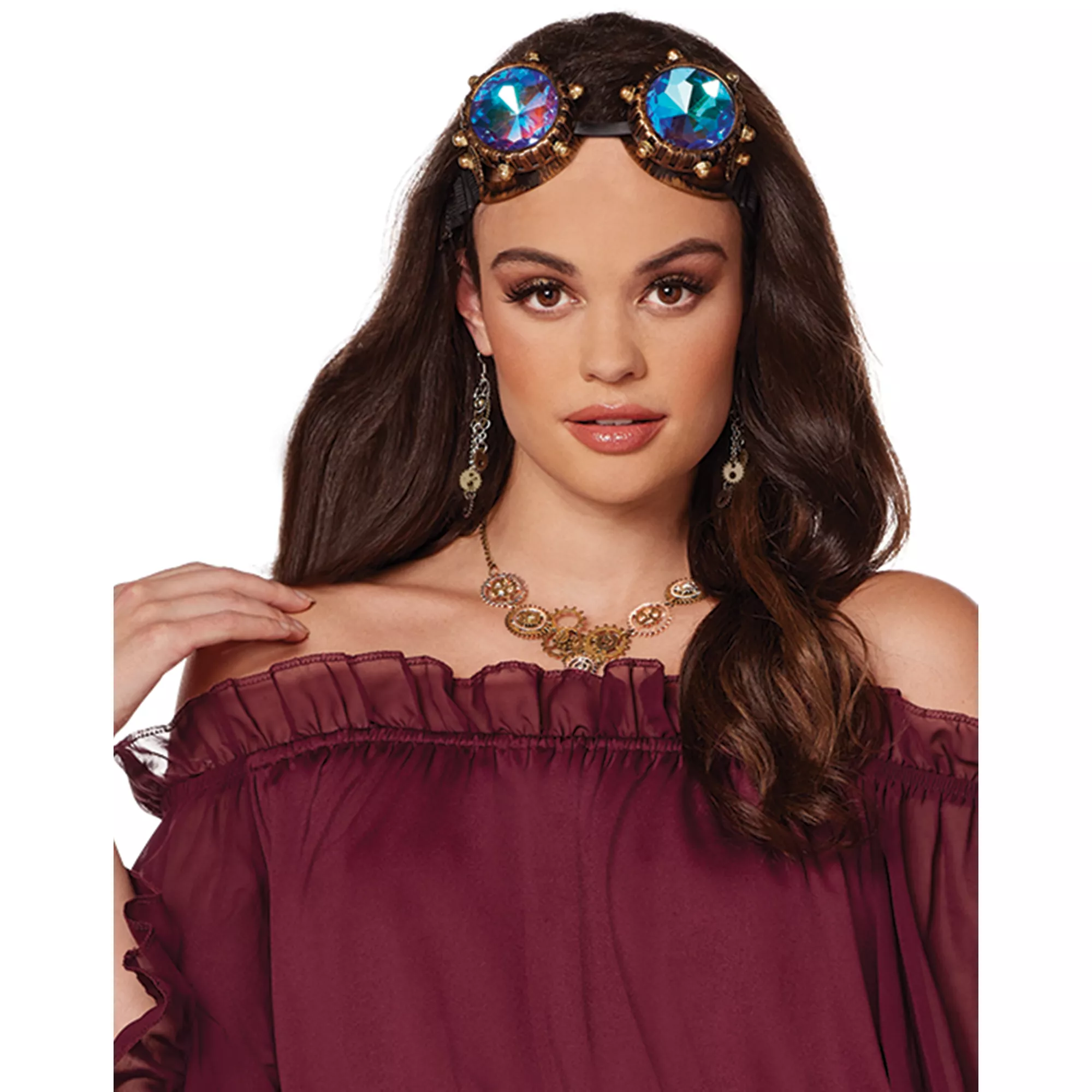 Adult Burgundy Ruffle Top at Spirit Halloween
