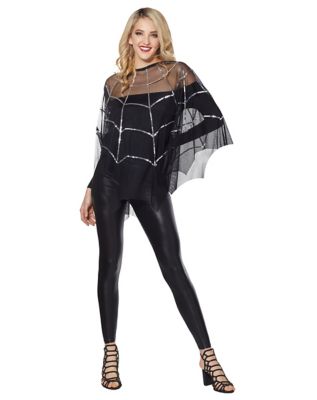 Adult Sequin Spiderweb Poncho Spirithalloween