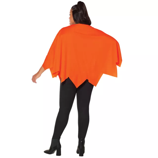 Pumpkin Poncho Adult Black with Orange Face