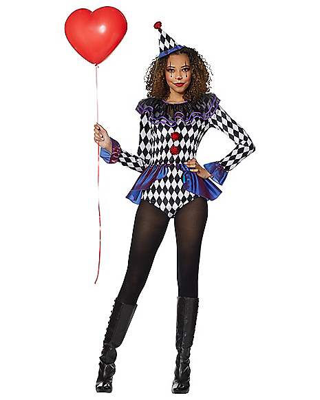 Adult Carnival Clown Bodysuit Costume 