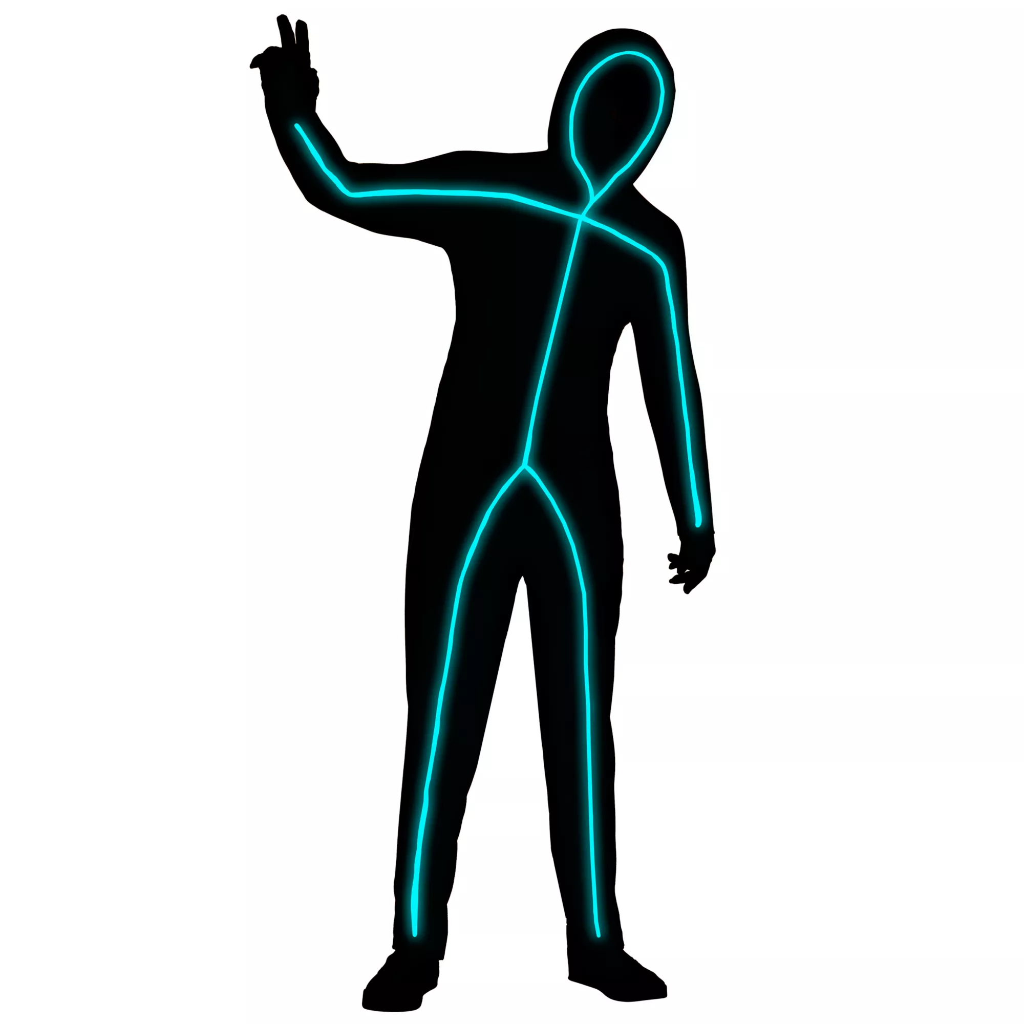 Adult Light-Up EL Wire Blue Stick Figure Costume at Spencer's