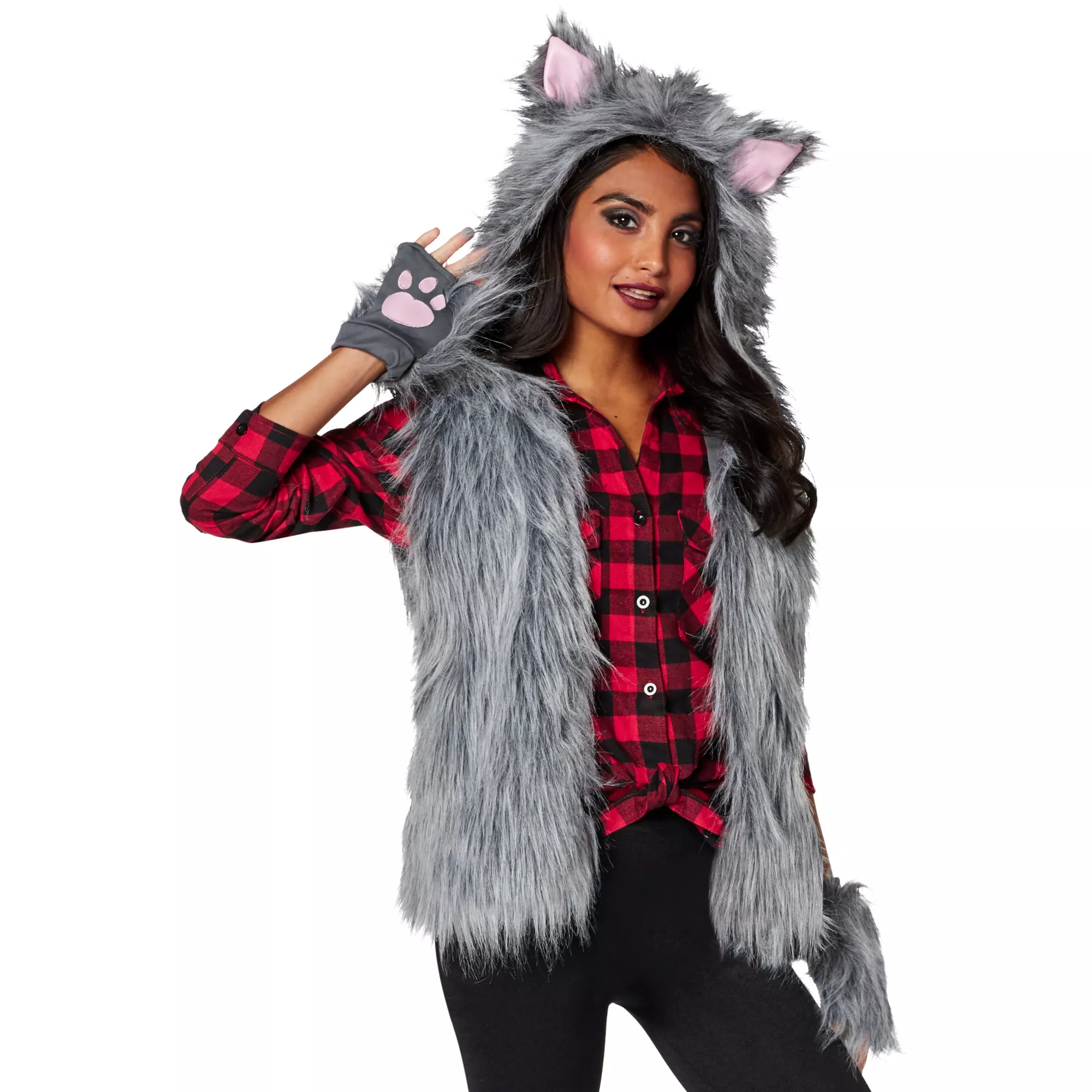 Adult Faux Fur Plus Size Wolf Vest at Spirit Halloween