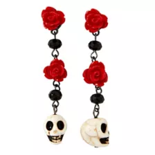 Day of The Dead Skull Dangle Earrings at Spencer's