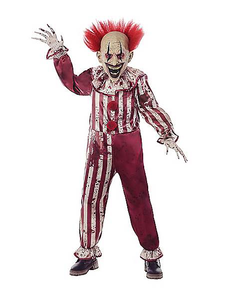 Scary Clown Costume Kids Halloween Fancy Dress 