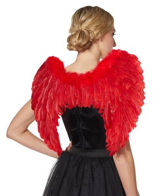 Adult Red Feather Devil Wings