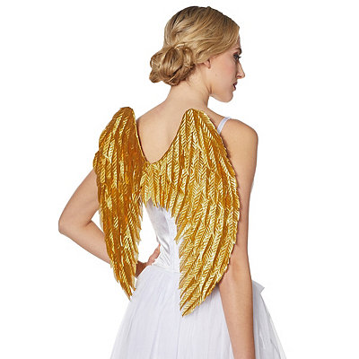 Dance Gold Sequin Headband w/White Boa Feathers One Size Angel Halloween  Costume
