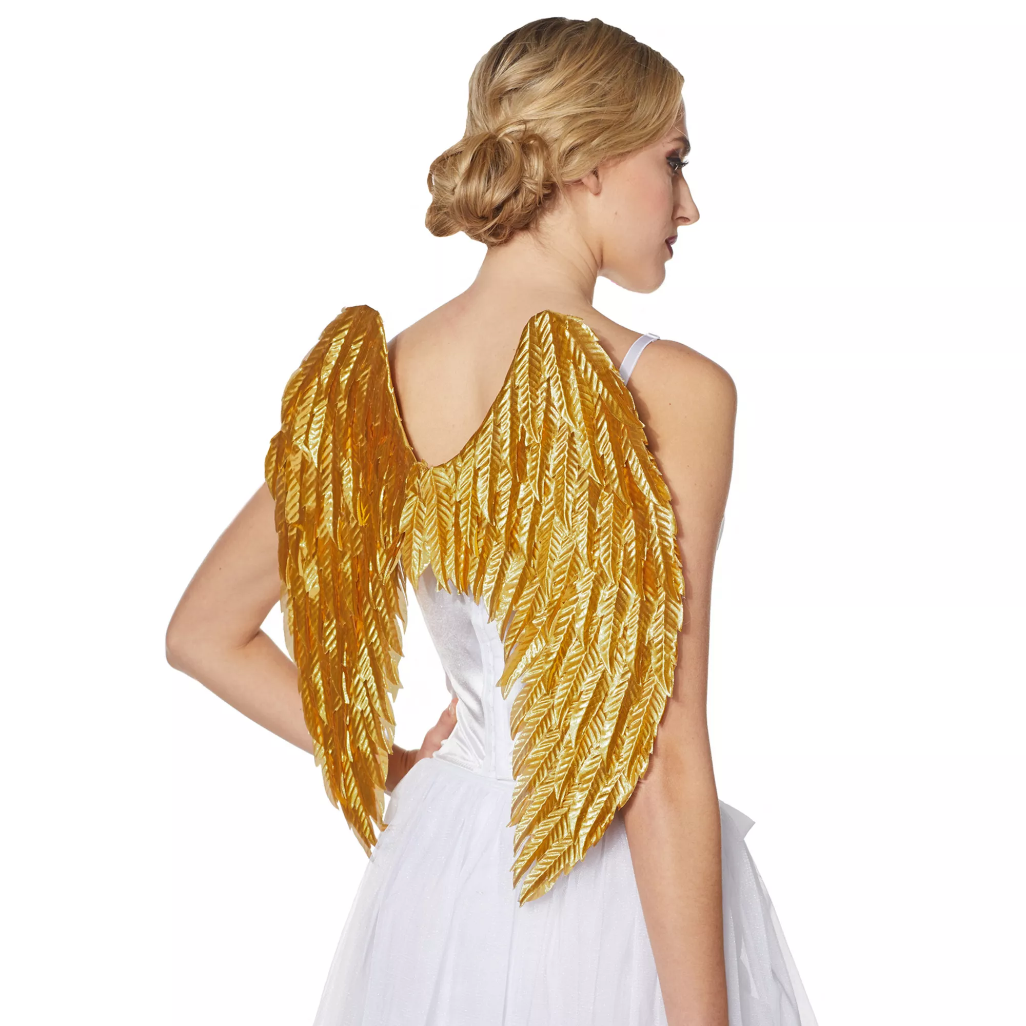Goldtone Feather-Effect Angel Wings at Spencer's