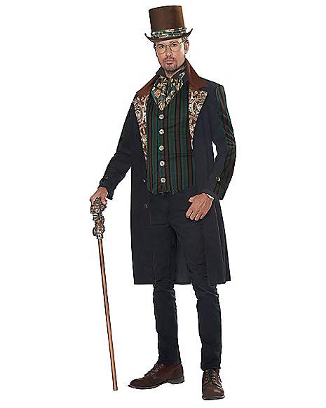 Adult's Mens Brown Steampunk Gentleman Shirt With Buttons Costume Accessory 