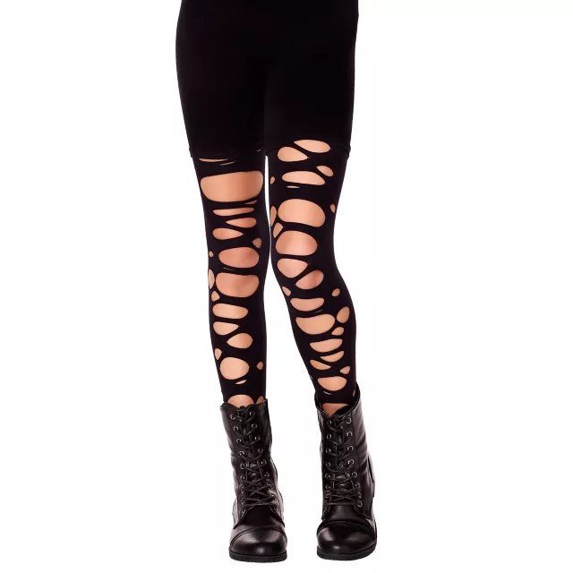 Kids Tattered Black Tights at Spirit Halloween