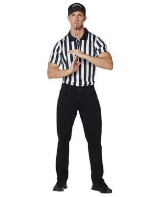 Black male model wearing a basketball referee uniform Stock Photo