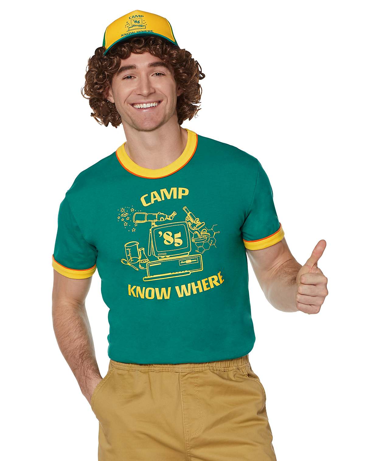 Halloween Costume for Adults Small/Medium Stranger Things Party City Dustin’s “Camp Know Where” T-Shirt 