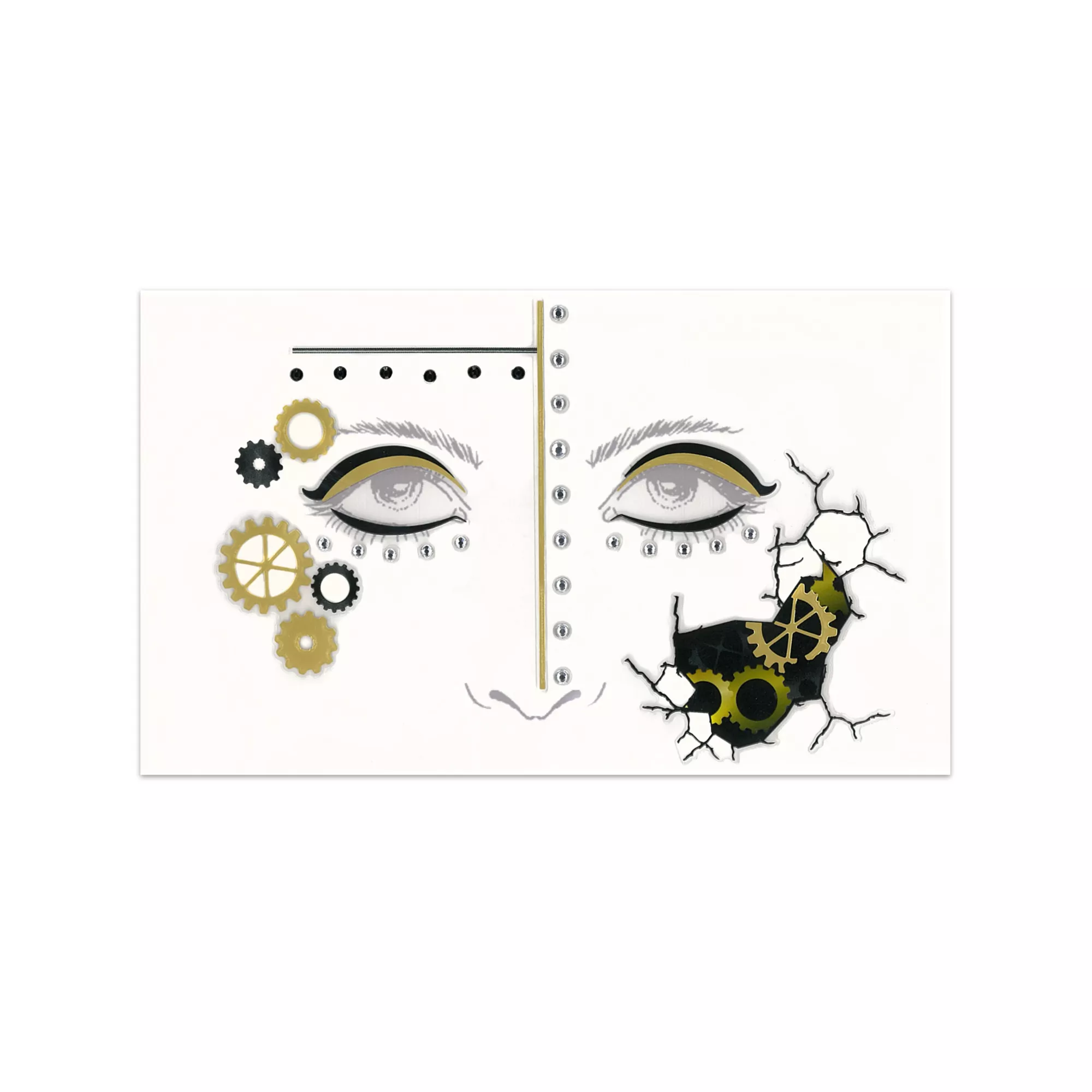 Steampunk Gear Face Decal Deluxe at Spirit Halloween