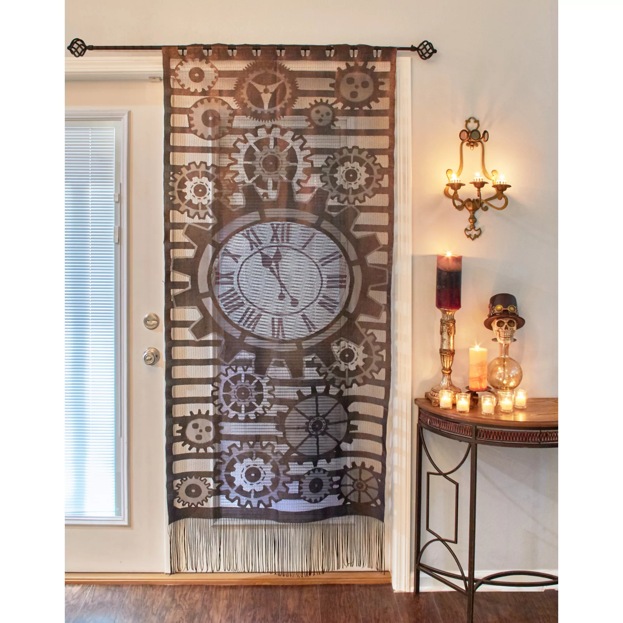 Steampunk Curtain Window Panel at Spencer's