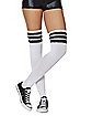 Black and White Striped Over the Knee Socks