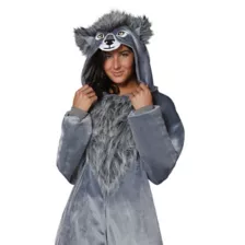 Adult Faux Fur Wolf Jumpsuit at Spencer's