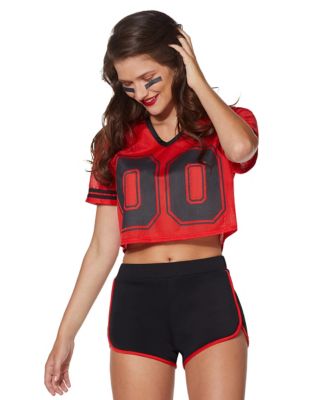Red Cropped Jersey by Spirit Halloween