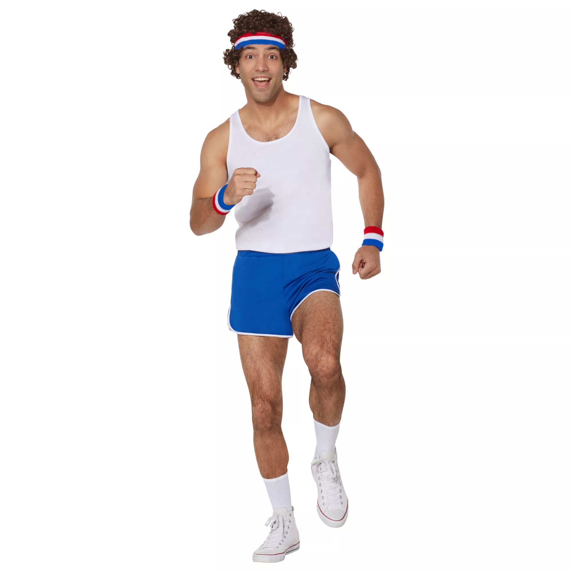 Male Blue and White Athletic Shorts at Spencer's