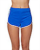 Female Blue and White Athletic Shorts