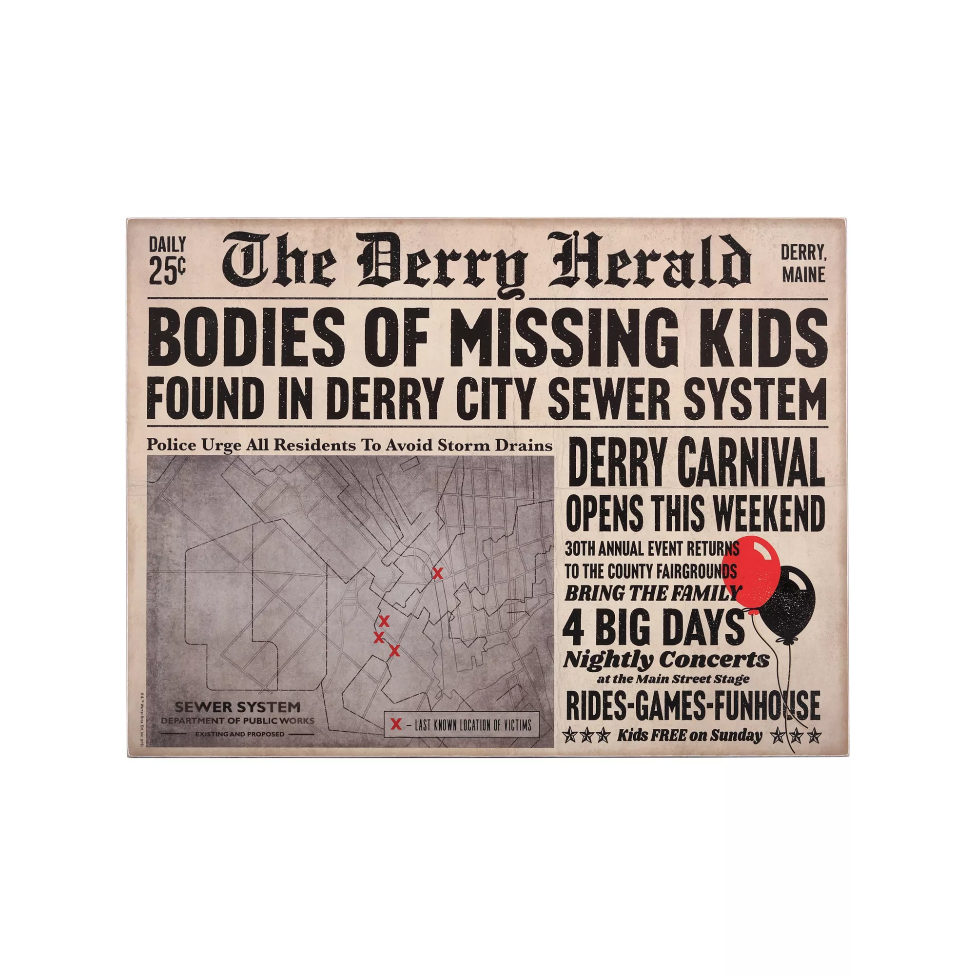 Derry Herald Newspaper Sign - It at Spencer's