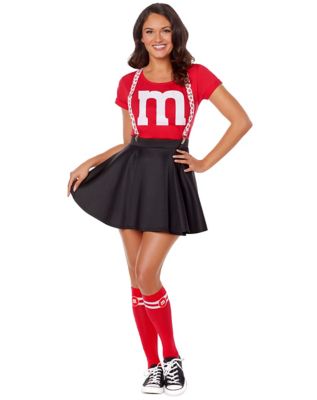 Adult Red M&M'S Costume Kit with Suspenders - Spirithalloween.com